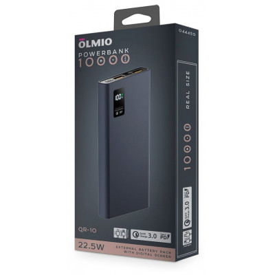 Зарядное устройство Power bank Olmio QR-10 10000mAh QuickCharge3.0 темно-синий