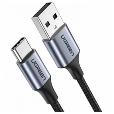 Кабель UGREEN US288 USB-A 2.0 to USB-C Cable Nickel Plating Aluminum Braid 1m (Black)