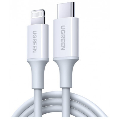 Кабель Ugreen US171 Lightning To Type-C 2.0 Male Cable White 1.5M, 60748