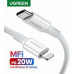 Кабель Ugreen US171 Lightning To Type-C 2.0 Male Cable White 1.5M, 60748