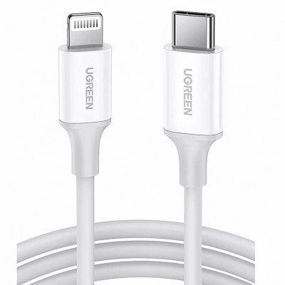 Кабель Ugreen US171 Lightning To Type-C 2.0 Male Cable White 1.5M, 60748