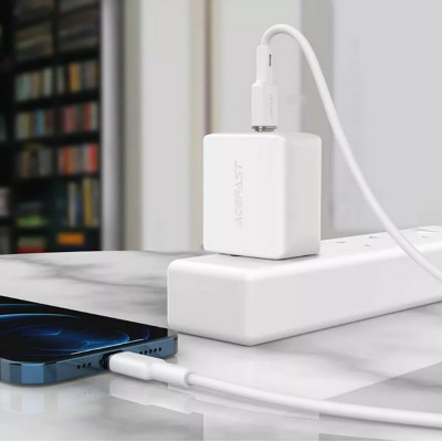 Кабель ACEFAST USB-C-Lightning, C2-01, силикон цинкового сплава, белый