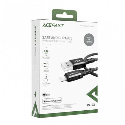 Кабель ACEFAST USB-C-Lightning, C4-02, 1.8м, алюминий, черный