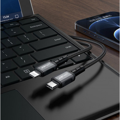 Кабель ACEFAST USB-C-Lightning, C1-01, алюминий, черный