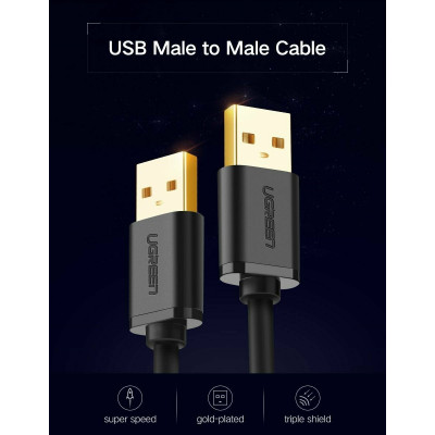 Кабель UGREEN US102 USB 2.0 A Male to A Male Cable 2m (Black) 10311