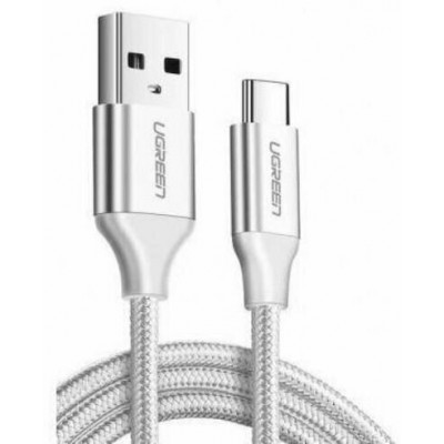 Кабель UGREEN US288 USB-A 2.0 to USB-C Cable Nickel Plating Aluminum Braid 1.5m (White)