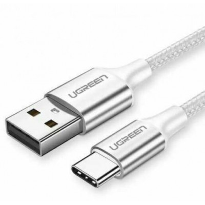 Кабель UGREEN US288 USB-A 2.0 to USB-C Cable Nickel Plating Aluminum Braid 1.5m (White)