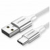 Кабель UGREEN US288 USB-A 2.0 to USB-C Cable Nickel Plating Aluminum Braid 1.5m (White)