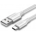 Кабель UGREEN US288 USB-A 2.0 to USB-C Cable Nickel Plating Aluminum Braid 1.5m (White)