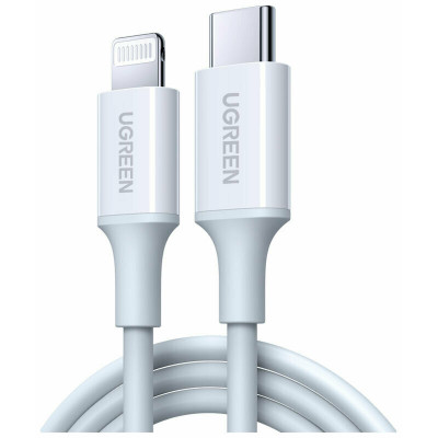 Кабель Ugreen US171 Lightning To Type-C 2.0 Male Cable White 2M, 60749