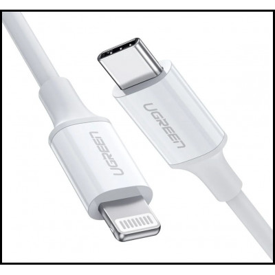 Кабель Ugreen US171 Lightning To Type-C 2.0 Male Cable White 1M, 10493