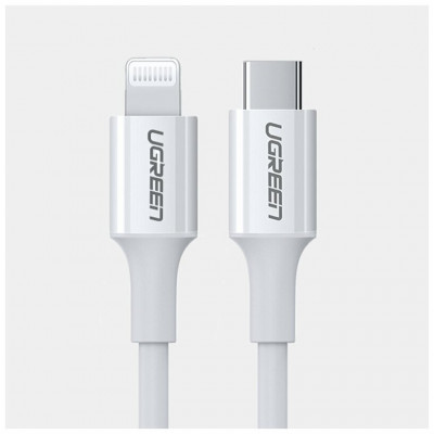 Кабель Ugreen US171 Lightning To Type-C 2.0 Male Cable White 1M, 10493