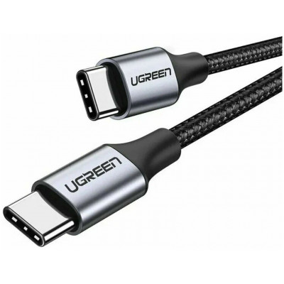 Кабель UGREEN US261 USB 2.0 C M/M Round Cable Nickel Plating Aluminum Shell 1m (Gray Black)