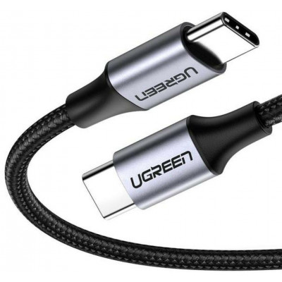 Кабель UGREEN US261 USB 2.0 C M/M Round Cable Nickel Plating Aluminum Shell 1m (Gray Black)