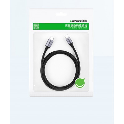 Кабель UGREEN US261 USB 2.0 C M/M Round Cable Nickel Plating Aluminum Shell 1m (Gray Black)