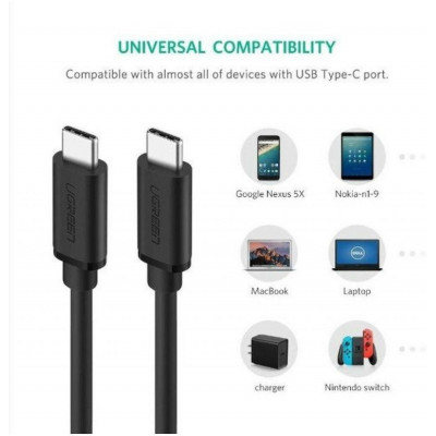 Кабель UGREEN US286 USB-C 2.0 M/M Cable 2m (Black)