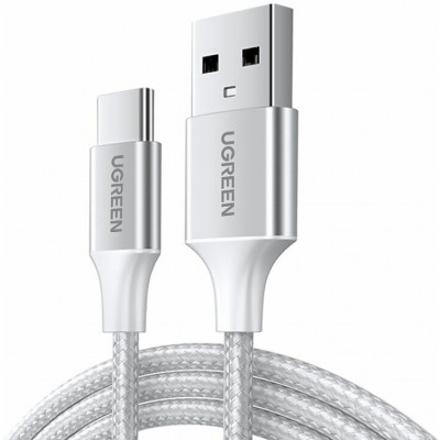 Кабель UGREEN US288 USB-A 2.0 to USB-C Cable Nickel Plating Aluminum Braid 2m (White)