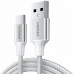 Кабель UGREEN US288 USB-A 2.0 to USB-C Cable Nickel Plating Aluminum Braid 2m (White)