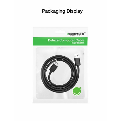 Кабель UGREEN US102 USB 2.0 A Male to A Male Cable 3m (Black) 30136