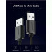 Кабель UGREEN US102 USB 2.0 A Male to A Male Cable 3m (Black) 30136