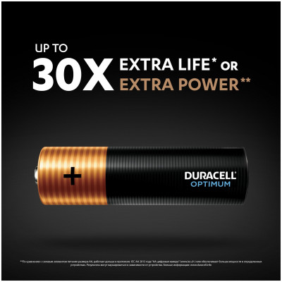 Duracell батарейка OPTIMUM AA 4BKP CEE (5000394158696)