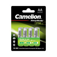 Аккумулятор CAMELION AlwaysReady Ni-MH Rechargeable NH-AA2700ARBP4 4 шт. в блистере