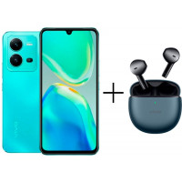 Смартфон vivo V25 8Gb 256Gb Aquamarine Blue+Наушники vivo TWS Air Pebble Blue