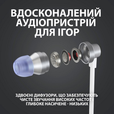 Наушники Logitech G333 Gaming Earphones, WHITE, 3.5mm(981-000930)