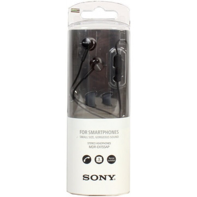 Наушники Sony MDR-EX155AP RU, mini jack 3.5 mm, черный
