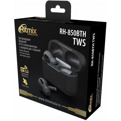 Наушники-вкладыши беспроводные Ritmix RH-850BTH TWS черный