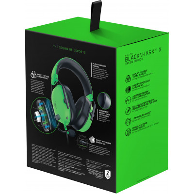 Гарнитура Razer Blackshark V2 X Green 7.1/12 -28,000Гц/32Oм на 1кГц/3.5мм (RZ04-03240600-R3M1)