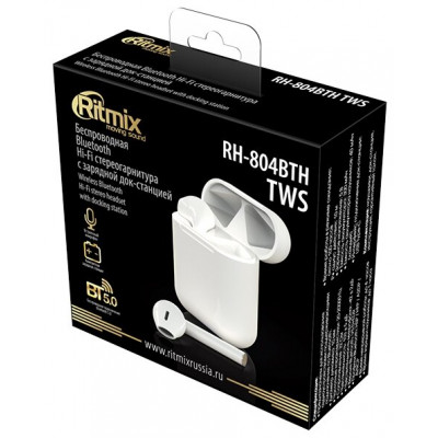 Наушники-вкладыши беспроводные Ritmix RH-804BTH TWS белый