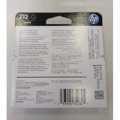 Струйный картридж HP DesignJet 712, 38 мл, черный, 3ED70A