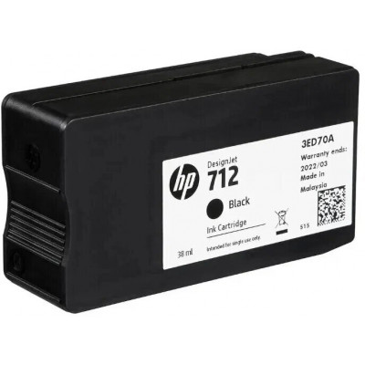 Струйный картридж HP DesignJet 712, 38 мл, черный, 3ED70A