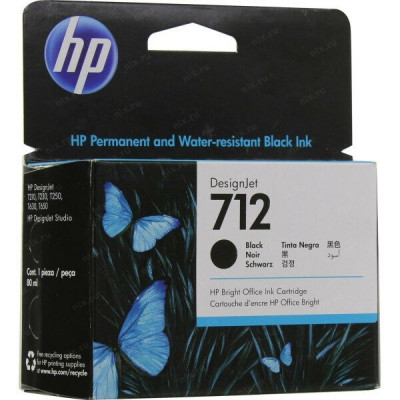 Струйный картридж HP DesignJet 712, 38 мл, черный, 3ED70A