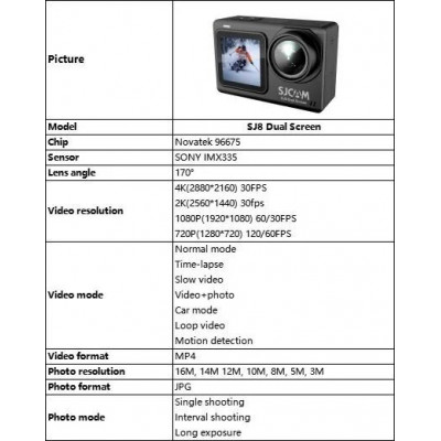 Экшн-камера SJCAM SJ8 DUAL SCREEN BLACK