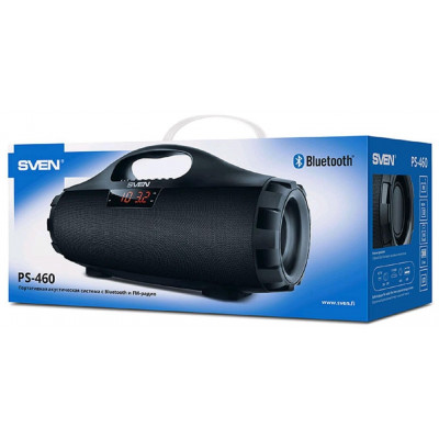 Колонка SVEN PS-460, black (18W, Bluetooth, FM, USB, microSD, LED-display, 1800mA*h)