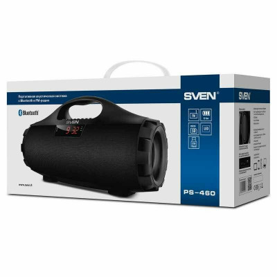 Колонка SVEN PS-460, black (18W, Bluetooth, FM, USB, microSD, LED-display, 1800mA*h)