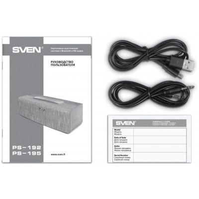 Колонка SVEN PS-192, black (16W, Bluetooth, FM, USB, microSD, 2400mA*h)