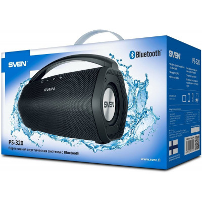 Колонка SVEN PS-320, black (15W, Waterproof (IPx7), Bluetooth, 2000mA*h)