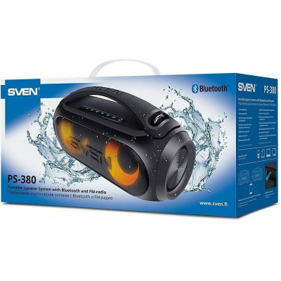 Колонка SVEN PS-380, black (40W, Waterproof (IPx5), TWS, Bluetooth, FM, USB, 3000mA*h)