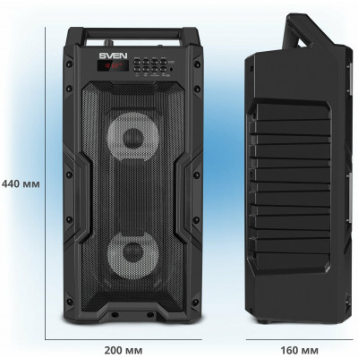 SVEN PS-435, черный, акустическая система 2.0, мощность 2x10 Вт (RMS), TWS, Bluetooth, FM, USB