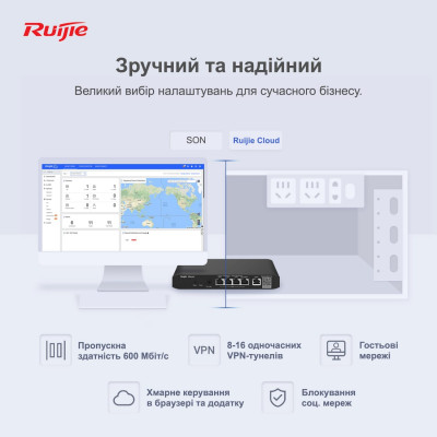 PoE Маршрутизатор Ruijie | Reyee RG-EG105G-P V2