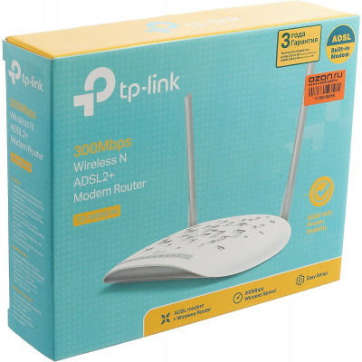 TP-Link TD-W8961NRU (2019) Беспроводной маршрутизатор  со встроенным модемом ADSL2+, скорость до 300