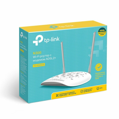 TP-Link TD-W8961NRU (2019) Беспроводной маршрутизатор  со встроенным модемом ADSL2+, скорость до 300