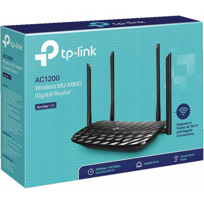 TP-Link Archer C6 AC1300 MU-MIMO Wi-Fi гигабитный роутер