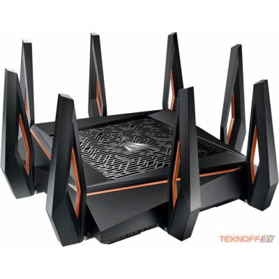 Wi-Fi Роутер ASUS ROG Rapture GT-AX11000, Wi-Fi 6, 802.11ax, AX11000, 1x1Gb WAN, 4x1Gb LAN, 1x2,5Gb, 2xUSB 3.1, AiMesh, Game Boost, Game Radar, Alexa, Ai Protection Pro, Adaptive QoS,