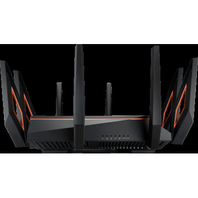 Wi-Fi Роутер ASUS ROG Rapture GT-AX11000, Wi-Fi 6, 802.11ax, AX11000, 1x1Gb WAN, 4x1Gb LAN, 1x2,5Gb, 2xUSB 3.1, AiMesh, Game Boost, Game Radar, Alexa, Ai Protection Pro, Adaptive QoS,