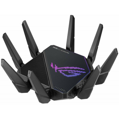 Wi-Fi Роутер ASUS ROG Rapture GT-AX11000, Wi-Fi 6, 802.11ax, AX11000, 1x1Gb WAN, 4x1Gb LAN, 1x2,5Gb, 2xUSB 3.1, AiMesh, Game Boost, Game Radar, Alexa, Ai Protection Pro, Adaptive QoS,