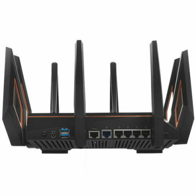 Wi-Fi Роутер ASUS ROG Rapture GT-AX11000, Wi-Fi 6, 802.11ax, AX11000, 1x1Gb WAN, 4x1Gb LAN, 1x2,5Gb, 2xUSB 3.1, AiMesh, Game Boost, Game Radar, Alexa, Ai Protection Pro, Adaptive QoS,